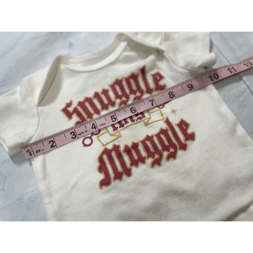Harry Potter Snuggle This Muggle Baby Ivory Bodysuit  One Piece‎ Sz 3-6 Months